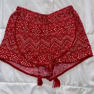 Red Patterned shorts